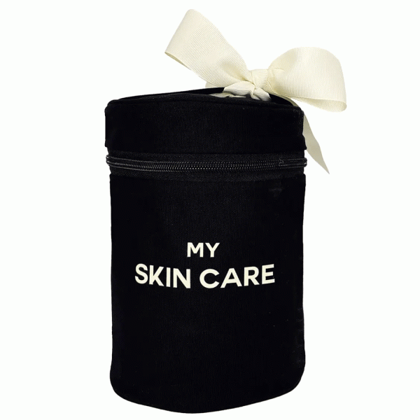 Round Skin Care Case with Handle, Black For Sale