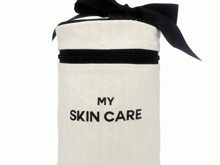 Round Skin Care Case with Handle, Cream Fashion