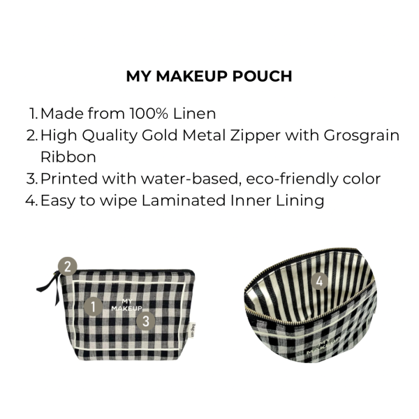 My Makeup Pouch, Coated Lining, Gingham Hot on Sale