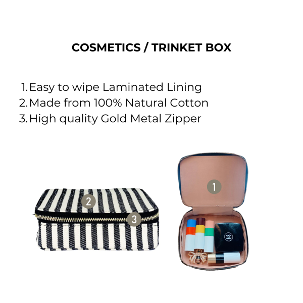 Cosmetics Trinket Box, Striped Online Sale