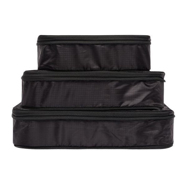 Re-cycled and Reinforced Nylon Compression Packing Cubes, 3-pack Black Online Hot Sale