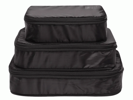 Re-cycled and Reinforced Nylon Compression Packing Cubes, 3-pack Black Online Hot Sale