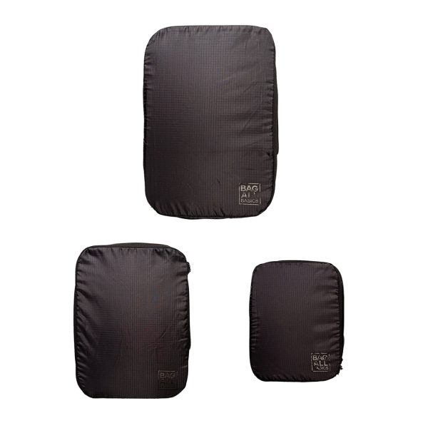 Re-cycled and Reinforced Nylon Compression Packing Cubes, 3-pack Black Online Hot Sale