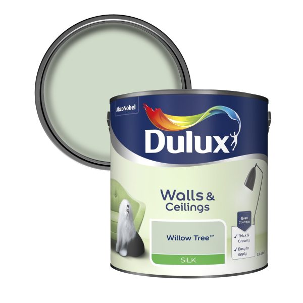 Dulux Silk Emulsion Paint For Walls And Ceilings - Willow Tree 2.5L Online