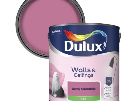 Dulux Silk Emulsion Paint For Walls And Ceilings - Berry Smoothie 2.5L For Sale