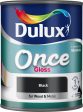 Dulux Once Gloss Paint For Wood And Metal - Black 750ml Supply