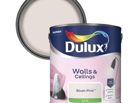 Dulux Silk Emulsion Paint For Walls And Ceilings - Blush Pink 2.5L Online Sale