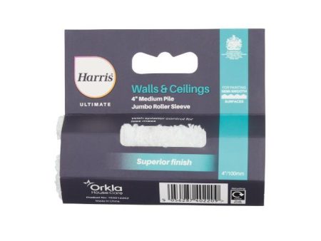 Harris Ultimate Walls & Ceilings Jumbo Medium Pile Roller Sleeve 4in Online now