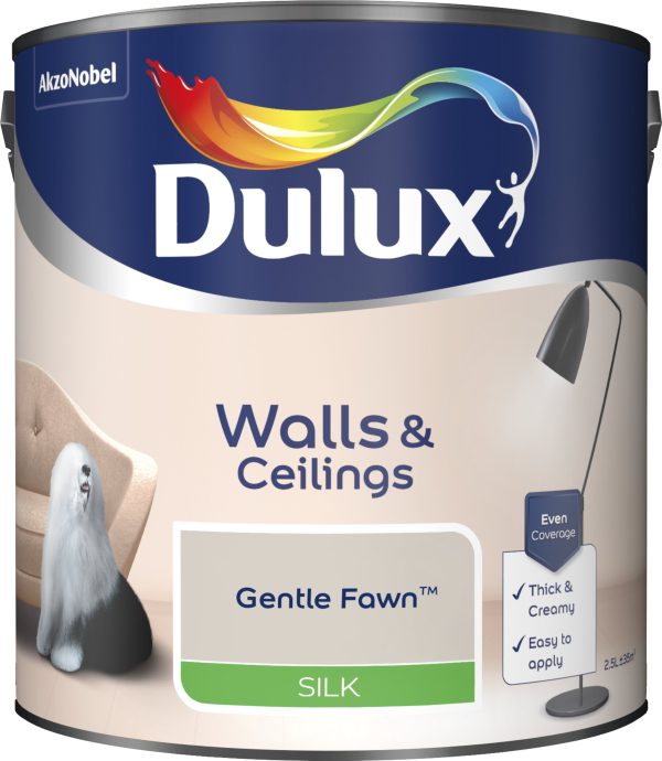 Dulux Silk Emulsion Paint For Walls And Ceilings - Gentle Fawn 2.5L Online Hot Sale