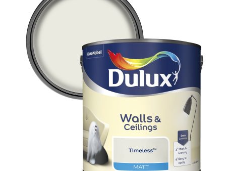 Dulux Matt Emulsion Paint For Walls And Ceilings - Timeless 2.5L Online now