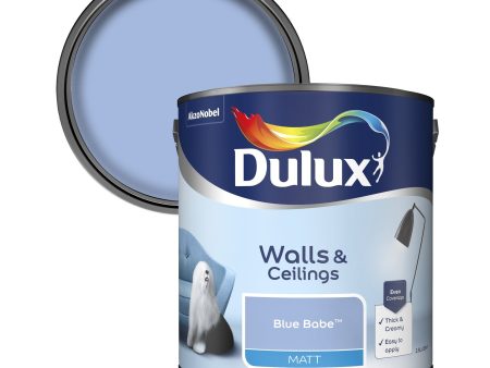 Dulux Matt Emulsion Paint For Walls And Ceilings - Blue Babe 2.5L For Cheap