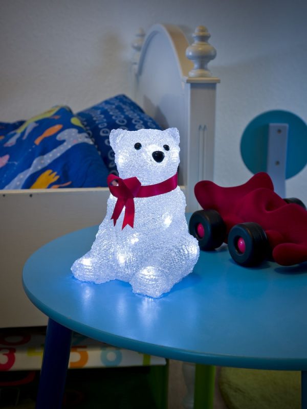 Acrylic Sitting Polar Bear 18cm, LED Sale