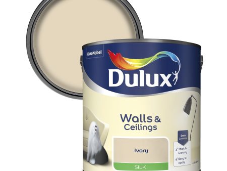 Dulux Silk Emulsion Paint For Walls And Ceilings - Ivory 2.5L Discount