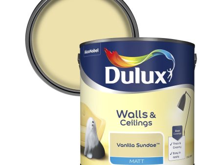 Dulux Matt Emulsion Paint For Walls And Ceilings - Vanilla Sundae 2.5L Sale