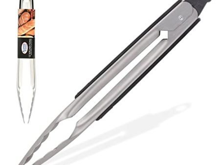 Alpine Cuisine Stainless Steel Serving Tongs with High-Quality Material - Heat Resistant Handle, Premium Multipurpose & Suitable for Food, Barbecue, Grilling, Salad Tongs- Easy Lock & dishwasher safe Hot on Sale