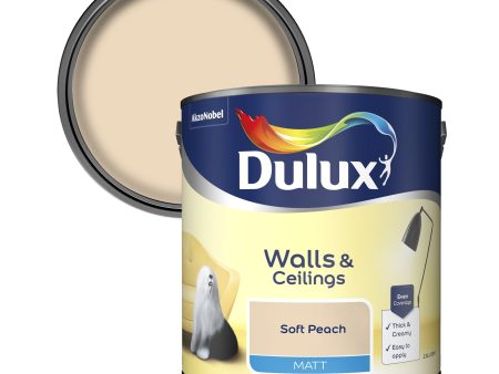 Dulux Matt Emulsion Paint For Walls And Ceilings - Soft Peach 2.5L Online