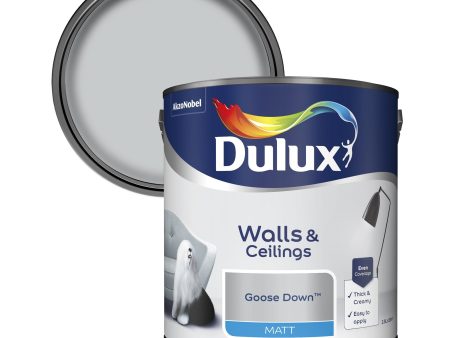 Dulux Matt Emulsion Paint For Walls And Ceilings - Goose Down 2.5L For Discount