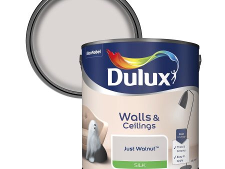 Dulux Silk Emulsion Paint For Walls And Ceilings - Just Walnut 2.5L For Cheap