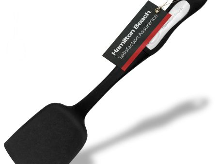 Hamilton Beach Solid Spatula Turner Hard Plastic Heat-Resistant 14in Soft-Touch Ergonomic Handle Heavy Duty, Spatulas Turner for Vegetables & Flipping, Fish, Eggs, Pancakes, & Cookies (Black) Supply