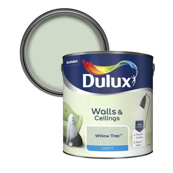 Dulux Matt Emulsion Paint For Walls And Ceilings - Willow Tree 2.5L Online Hot Sale