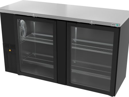 ASBER ABBC-24-60-G HC Refrigerador Contra Barra Vinil Negro 2 Puerta de Cristal. For Discount