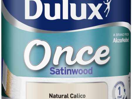 Dulux Once Satinwood Paint For Wood And Metal - Natural Calico 750ml Supply