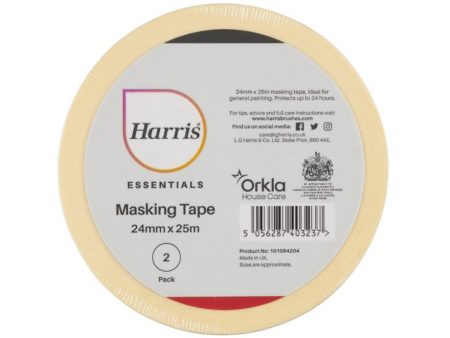 Harris Essentials Masking Tape 24mm 2 Pack Fashion