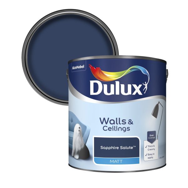 Dulux Matt Emulsion Paint For Walls And Ceilings - Sapphire Salute 2.5L Online Hot Sale