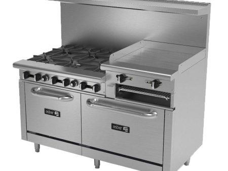 Asber AEMR-2-RG24-B6-60-H 6 Fuegos Abiertos + Plancha 24  Elevada + Gratinador + 2 Hornos 24  y 36  ENVÍO POR COBRAR Supply