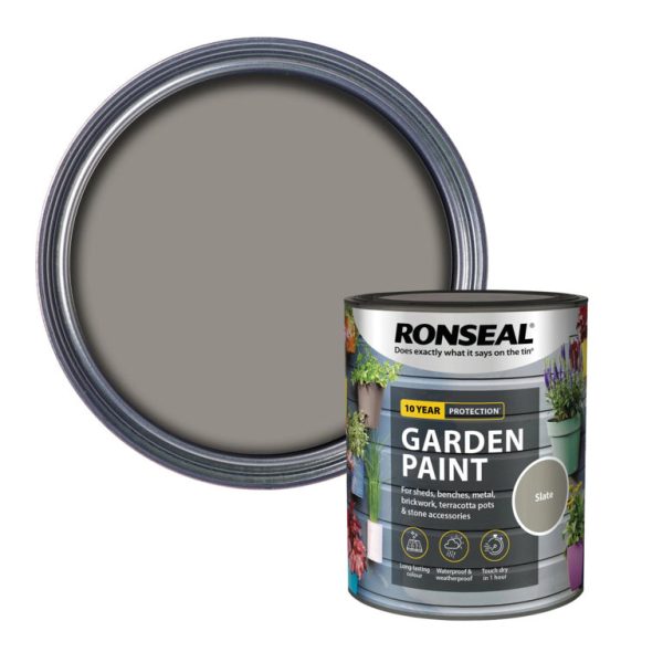 Ronseal Garden Paint - Slate 750ml Supply