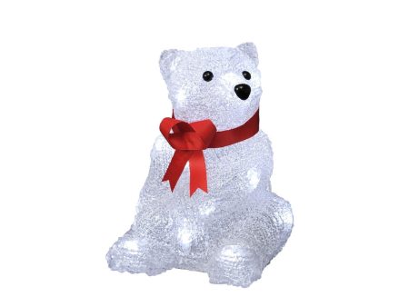 Acrylic Sitting Polar Bear 18cm, LED Sale