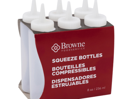 Browne 57800800 Squeeze Bottle, 8 oz   237 ml, Clear - Set of 6 | Denson CFE Hot on Sale