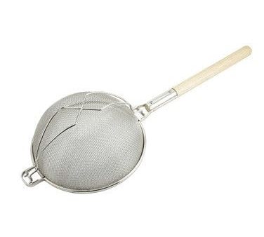 Winco MST12D 12 Inch Stainless Steel Double Mesh Strainer for Efficient Kitchen Performance | Denson CFE Sale