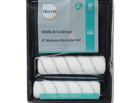 Harris Seriously Good Walls & Ceilings Twin Medium Pile Roller Set 9in For Sale