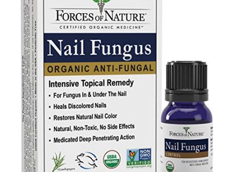 Forces of Nature -Natural, Organic Nail Fungus Treatment (11ml) Non GMO, No Harmful Chemicals, Nontoxic –Fight Damaged, Cracked, Brittle, Discolored Yellow and black Toenails, Fingernails on Sale