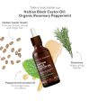 Kreyol Essence - Rosemary Peppermint Haitian Black Castor Oil for Skin and Hair, 3.4 Oz Glass Bottle -, Natural Humectant, Hair Growth. Sale