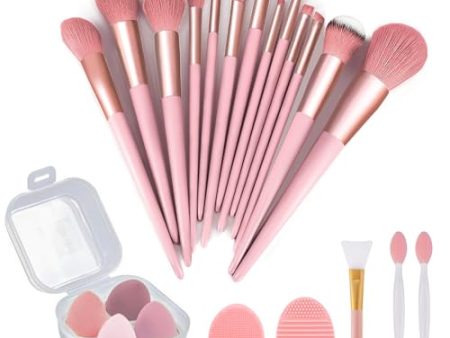 Makeup Brushes 22 Pcs Makeup Kit,Foundation Brush Eyeshadow Brush Make up Brushes Set (Pink, 22 Piece Set) Fashion