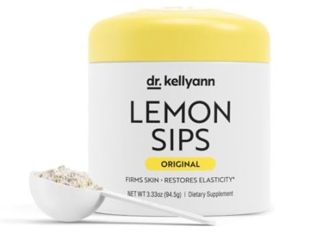 Dr. Kellyann Lemon Sips - Diet Citrus Drink Mix - Rehydrate, Detox, Revitalize - Sugar Free, Fat Free, Non GMO, Reduces Cellulite, Hydrates and Firms Skin, Protects From UV, 3.3 oz (21 servings) Fashion