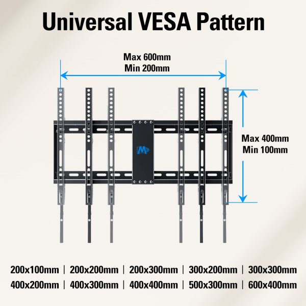 Mounting Dream UL Listed TV Mount for Most 37-75 Inch TV, Universal Tilt TV Wall Mount Fit 16 , 18 , 24  Stud with Loading Capacity 132lbs, Max Vesa 600 x 400mm, Low Profile Flat Wall Mount Bracket on Sale