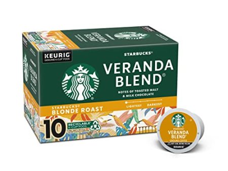 Starbucks Blonde Roast K-Cup Coffee Pods — Veranda Blend for Keurig Brewers — 1 box (10 pods total) Cheap