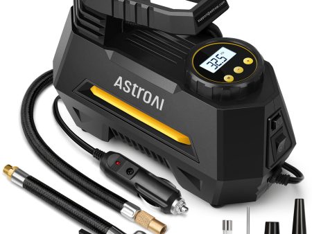 AstroAI Tire Inflator Portable Air Compressor Air Pump for Car Tires - Car Accessories, 12V DC Auto Pump with Digital Pressure Gauge, 100PSI with Emergency LED Light for Bicycle, Balloons For Cheap