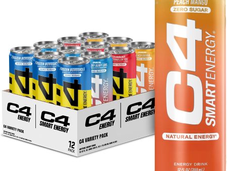 C4 Energy & Smart Energy Drinks Variety Pack, Sugar Free Pre Workout Performance Drink With No Artificial Colors or Dyes, Zero Calorie, Coffee Substitute or Alternative, 4 Flavor Variety 12 Pack Fashion