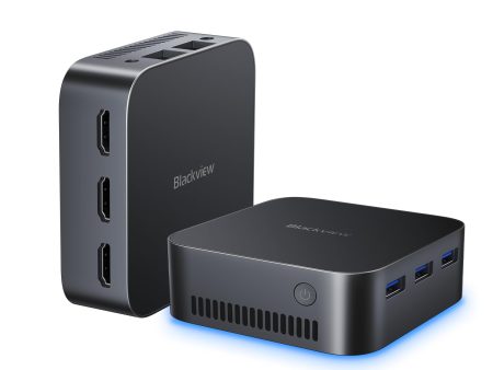 Blackview MP80 Mini PC Intel 12th N95(up to 3.4GHz), 16GB LPDDR5 512GB M.2 SSD Mini Desktop Computers Windows 11 Pro, Support Dual LAN, 3 HDMI, 2.4 5G WiFi, 4K UHD Supply