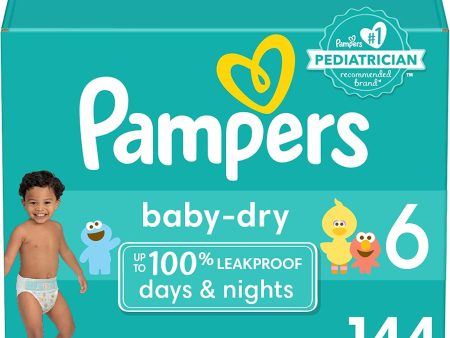 Pampers Baby Dry Diapers - Size 6, 144 Count, Absorbent Disposable Diapers Discount