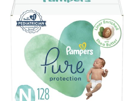 Pampers Pure Protection Diapers Newborn - Size 0, 128 Count, Hypoallergenic Premium Disposable Baby Diapers For Cheap