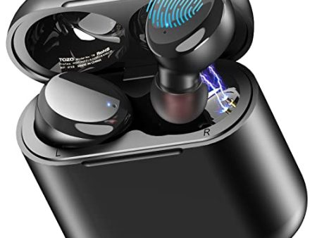 TOZO T6 True Wireless Earbuds Bluetooth 5.3 Headphones Touch Control with Wireless Charging Case IPX8 Waterproof Stereo Earphones in-Ear Built-in Mic Headset Premium Deep Bass Black Online Hot Sale