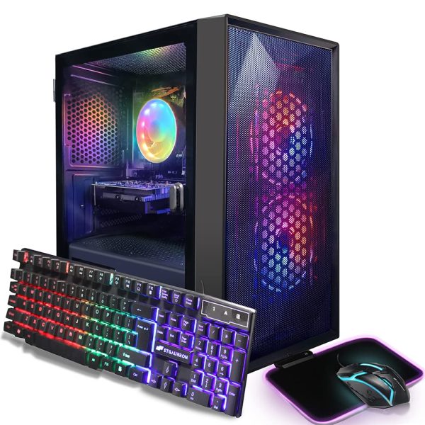 STGAubron Gaming Desktop PC, Intel Core I5 3.3Ghz up to 3.7Ghz, AMD Radeon RX 550 4G GDDR5, 16G Ram, 512G SSD, WiFi, BT 5.0, RGB Fan x 3, RGB Keybaord & Mouse, RGB Mouse Pad, W10H64 Discount