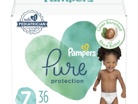 Pampers Pure Protection Diapers - Size 7, 36 Count, Hypoallergenic Premium Disposable Baby Diapers Online