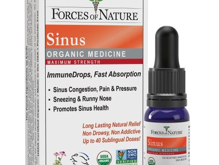 Forces of Nature - Natural Organic Sinus Maximum Strength Medicine (10ml) Non Drowsy, Non Addictive, Non GMO -Fight Congestion, Sinus Pressure, Pain, Sneezing and Runny Nose, Promote Sinus Health Online Sale