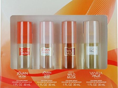 Coty Omni Collection Cologne Spray Gift Set ( Jovan Musk, White Musk, Wild Musk, Vanilla Musk) Discount